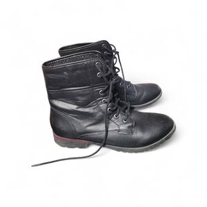 Black Lace-Up Women's Boots